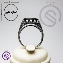 انگشتر عقیق سیاه مدل آبان