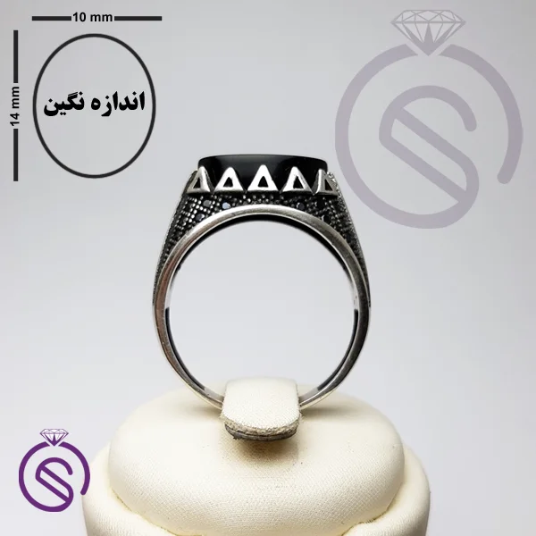 انگشتر عقیق سیاه مدل آبان