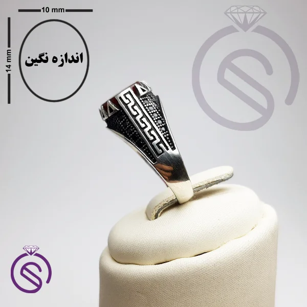 انگشتر عقیق قرمز مدل آبان