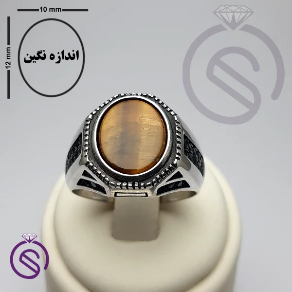 انگشتر چشم ببر مدل آمین