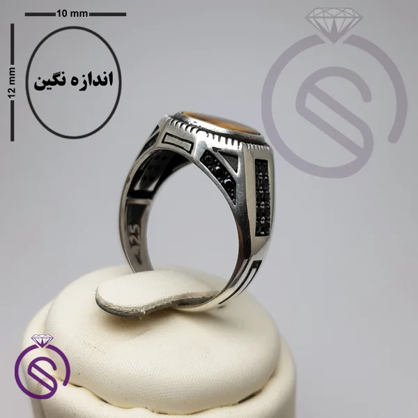انگشتر چشم ببر مدل آمین