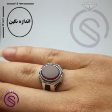 انگشتر عقیق قرمز مدل آمین