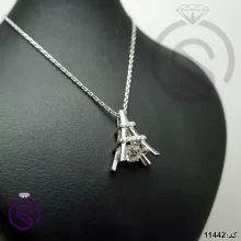 گردنبند نقره زنانه اتمی مدل ایفل