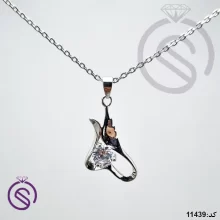 گردنبند نقره زنانه اتمی کد 11439