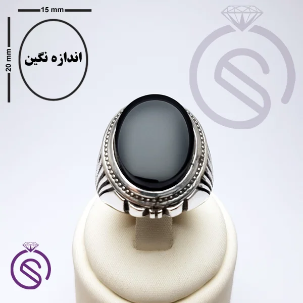 انگشتر عقیق سیاه مدل آیدین