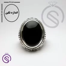 انگشتر عقیق سیاه مدل آیدین