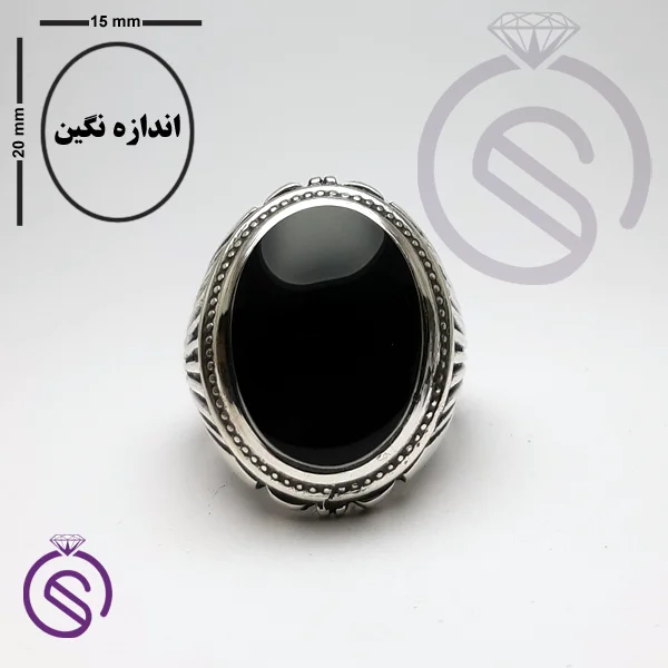 انگشتر عقیق سیاه مدل آیدین