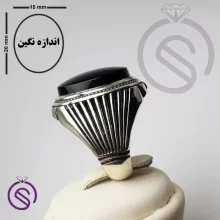 انگشتر عقیق سیاه مدل آیدین