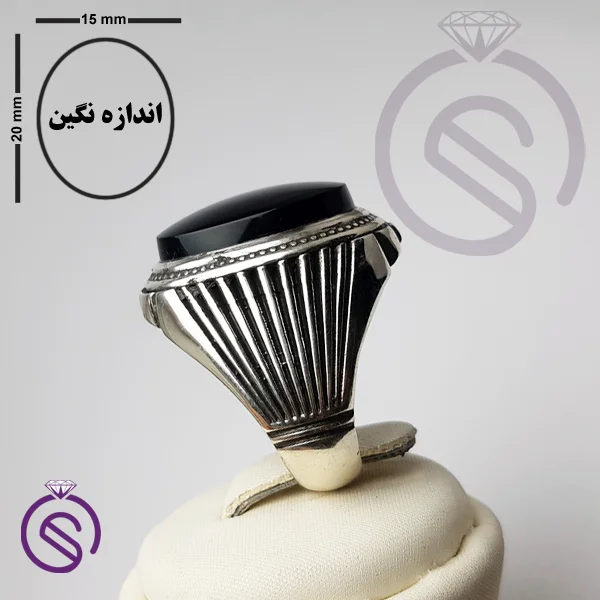 انگشتر عقیق سیاه مدل آیدین
