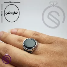 انگشتر عقیق سیاه مدل بارسلونا