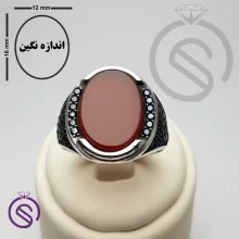 انگشتر عقیق قرمز مدل بارسلونا