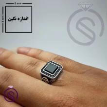 انگشتر عقیق سیاه مدل پیک