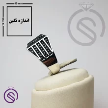 انگشتر نقره عقیق سیاه مردانه مدل بهمن