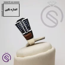 انگشتر نقره عقیق سیاه مردانه مدل داراب