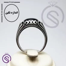 انگشتر نقره عقیق سیاه مردانه مدل ایرج