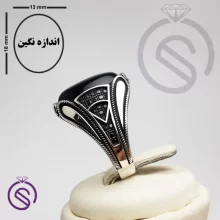 انگشتر نقره عقیق سیاه مردانه مدل ایرج