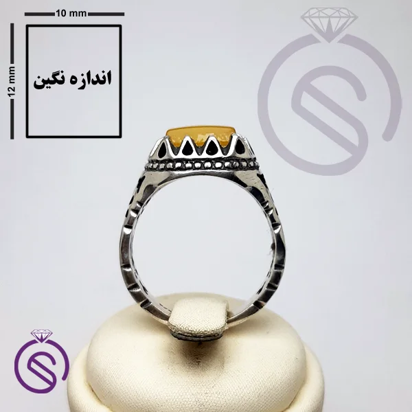 انگشتر نقره عقیق سیاه مردانه مدل خرداد