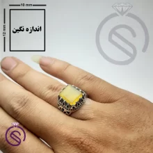 انگشتر نقره عقیق سیاه مردانه مدل خرداد