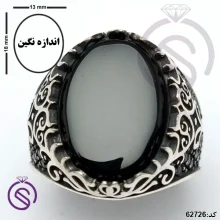 انگشتر نقره عقیق سیاه مردانه مدل مانی