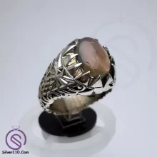 انگشتر اوپال مشکی مدل خورشید