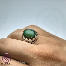 انگشتر اوپال مشکی مدل خورشید