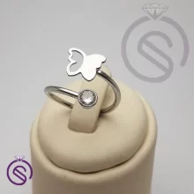 انگشتر نقره زنانه پروانه مدل آتری کد 11218