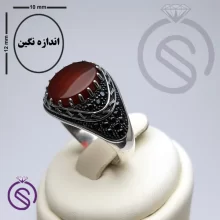 انگشتر عقیق قرمز مدل چارلز
