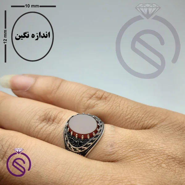 انگشتر عقیق قرمز مدل چارلز