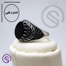 انگشتر عقیق سیاه مدل چارلز