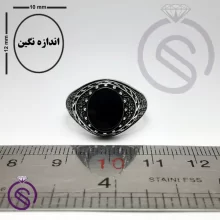 انگشتر عقیق سیاه مدل چارلز