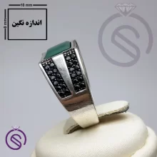 انگشتر عقیق سبز مدل کریستوفر
