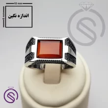 انگشتر عقیق قرمز مدل کریستوفر