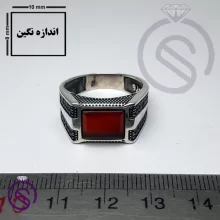 انگشتر عقیق قرمز مدل کریستوفر