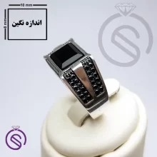 انگشتر عقیق سیاه مدل کریستوفر