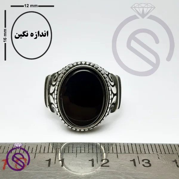 انگشتر عقیق سیاه مدل کانر