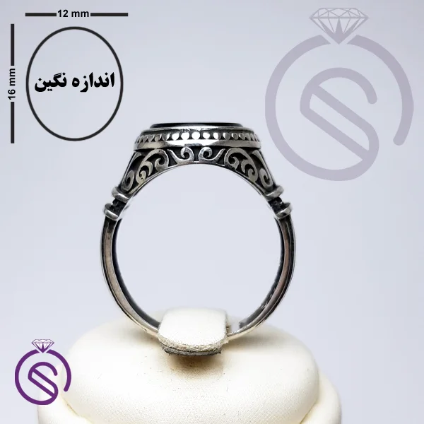 انگشتر عقیق سیاه مدل کانر