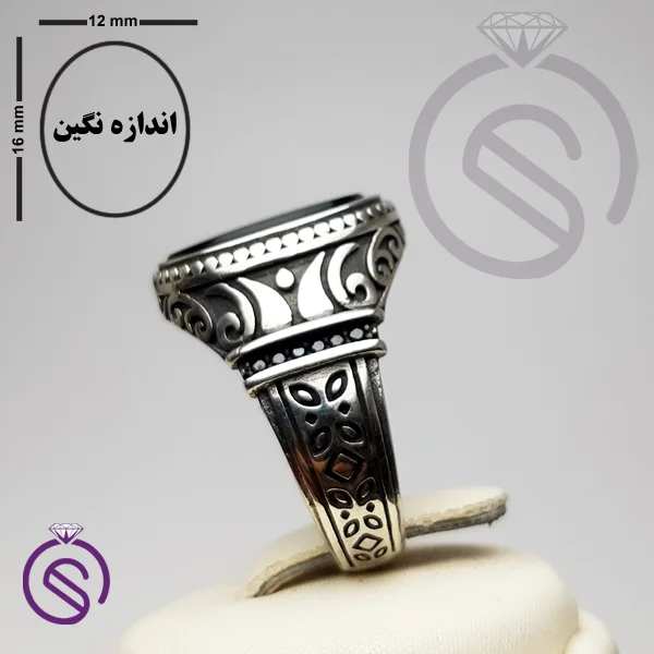 انگشتر عقیق سیاه مدل کانر
