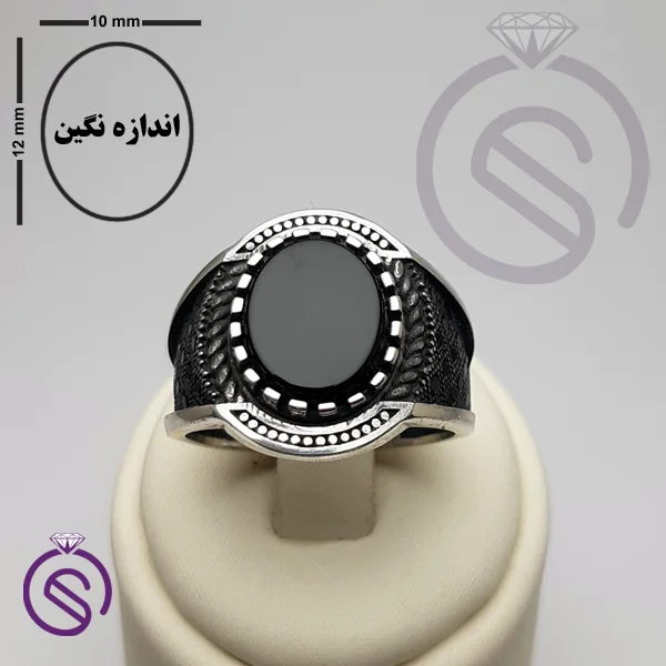 انگشتر عقیق سیاه مدل دیوید