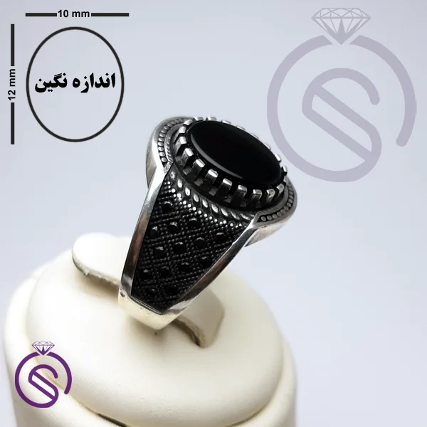 انگشتر عقیق سیاه مدل دیوید