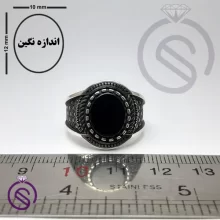 انگشتر عقیق سیاه مدل دیوید