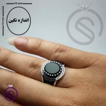 انگشتر عقیق سیاه مدل دیوید