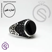 انگشتر عقیق مشکی مدل دنیس