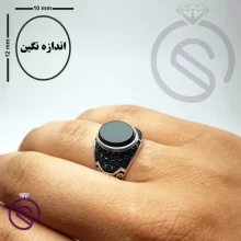 انگشتر عقیق مشکی مدل دنیس