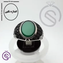 انگشتر عقیق سبز مدل دنیس