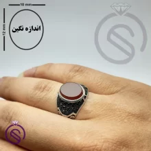 انگشتر عقیق قرمز مدل دنیس