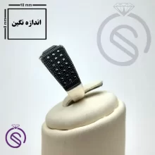 انگشتر نقره عقیق سیاه مدل ایمان