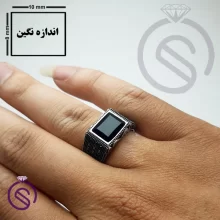 انگشتر نقره عقیق سیاه مدل ایمان