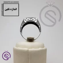 انگشتر نقره عقیق سبز مدل ایمان