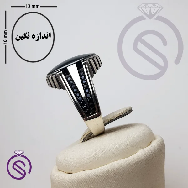 انگشتر نقره حدید مردانه مدل مازراتی