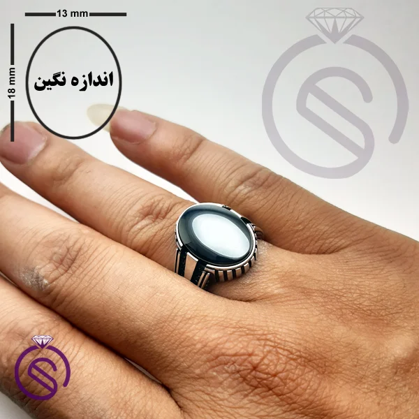 انگشتر نقره حدید مردانه مدل مازراتی